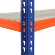 C-Max 200 stelling blauw oranje met spaanplaat plank