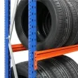 Picking bandenstelling met lading - Detail frame en dwarsligger